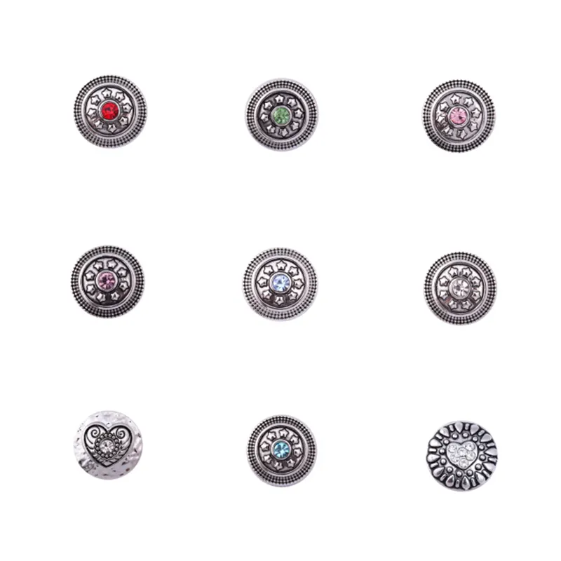 Breloques à pression en métal pour bijoux, 10 pièces, 12mm, mélange de Styles, bricolage