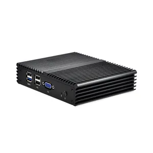 팬리스 미니 산업용 PC 최대 8G DDR3 듀얼 코어 미니 데스크탑 컴퓨터 x86 4 Lan 포트 12v 1080P 팬리스 기기