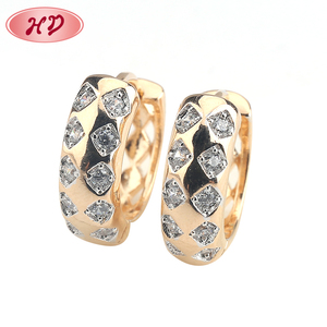 تصاميم أقراط ذهبية مطلية بالبلاتين، أقراط زركونيا صغيرة أنيقة للفتيات - Product Image 6