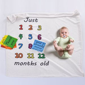 Diseño innovador recién nacido mensual hito telón de fondo fotografía de bebé manta de lana - Product Image 5
