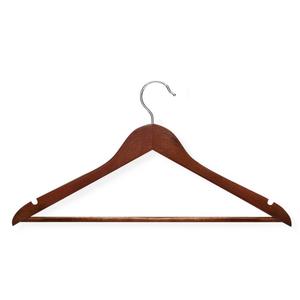 Porte-vêtements en bois de lotus acajou en gros, barre ronde antidérapante et crochet chromé, porte-vêtements et rail - Product Image 3