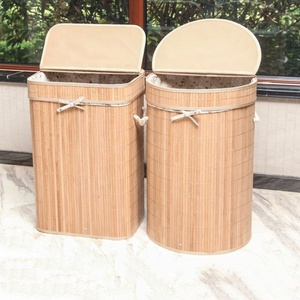 Foldable Weave Bamboo Laundry Hamper Basket - Product Image 4