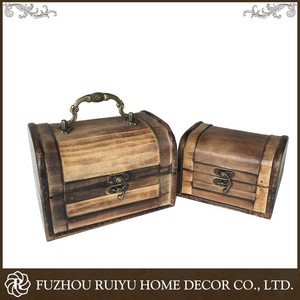 De China Clásica OEM Hecho A Mano Cofre del <span class=keywords><strong>tesoro</strong></span>, cajas de madera en bruto para la artesanía, cuboide caja de madera - Product Image 1
