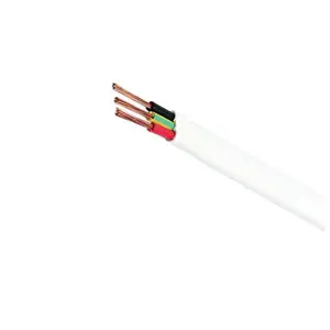 Cable plano eléctrico TPS, doble con tierra, 1,5mm, aislado de cobre de PVC