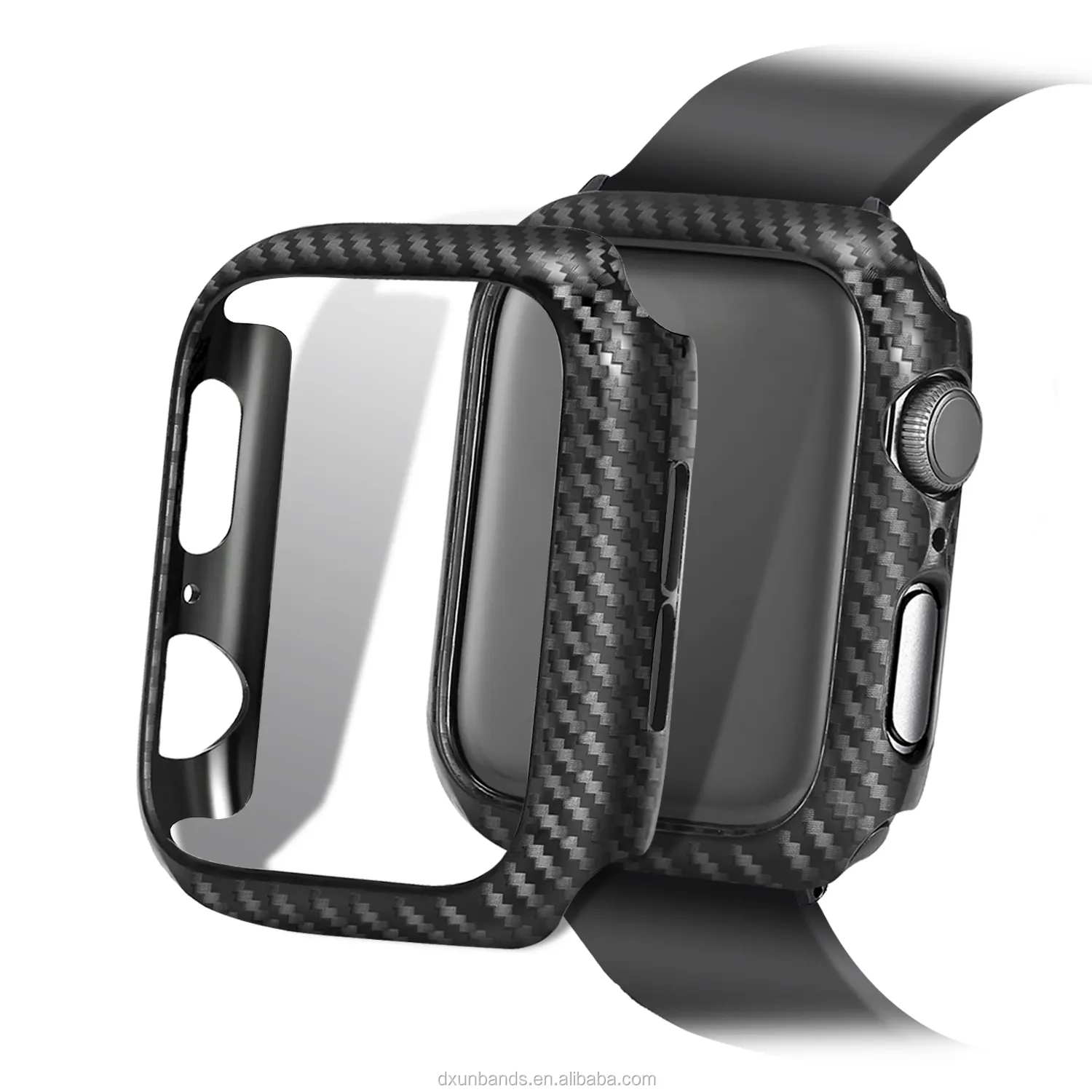 El más nuevo diseño funda de fibra de carbono caso protector para Apple Watch serie 4/3/2/1 44mm 40mm, 42mm, 38mm TPU caso