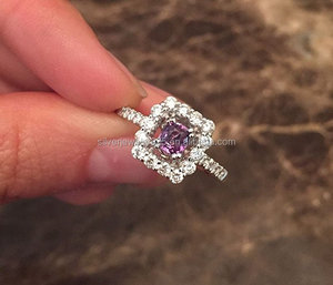 Natural Alexandrite 14k White <strong>Gold</strong> Diamond <strong>Cocktail</strong> Engagement <strong>Ring</strong> - Product Image 5