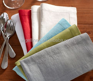 High Quality Embroidery <strong>Linen</strong> <strong>Placemat</strong> in Solid Colors with Dot Hemstitch - Product Image 1