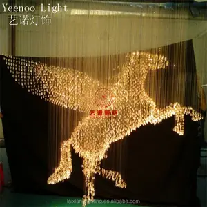 Zhongshan DIY light 3D horse flying horse chandelier rgb color change with remote