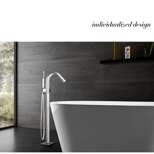 Popular oro cepillado independiente grifos <span class=keywords><strong>de</strong></span> montaje en piso bañera grifo con <span class=keywords><strong>ducha</strong></span> <span class=keywords><strong>de</strong></span> mano - Product Image 3