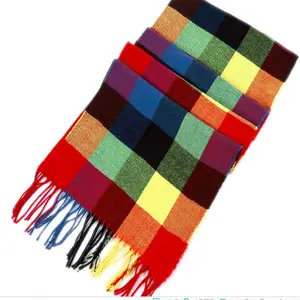 Кашемировый акриловый шарф, женский зимний клетчатый шарф, акриловый шарф