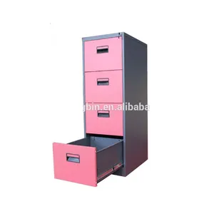 Archivadores de 4 cajones de doble color rosa, archivadores de 4 cajones de metal, archivadores de 4 cajones de metal