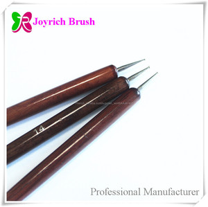 Kolinsky cheveux Acetoneproof <span class=keywords><strong>rouge</strong></span> manche en bois français Nail outil - Product Image 3