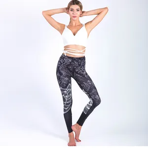 Floreale delle donne di Yoga Pantaloni Sexy Delle Ragazze Su Misura di Abbigliamento Sportivo Donna Elastico Collant Sport