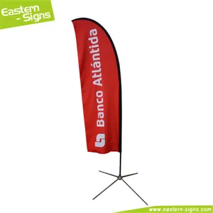 Unique Design Polyester Trade Show Floor Standing Feather Flag Election Promotional Items