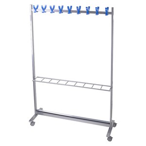 Perchero de aluminio con revestimiento plateado movible de 18 ganchos - Product Image 1