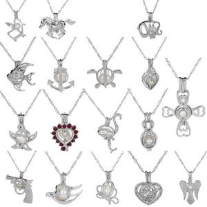 D'acqua dolce naturale <span class=keywords><strong>ostrica</strong></span> <span class=keywords><strong>perla</strong></span> fai da te <span class=keywords><strong>collana</strong></span> del pendente della gabbia in azioni - Product Image 1