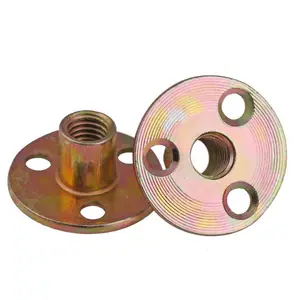 Thicken M6 M8 M10 3/8 5/16 inch flange Furniture bolt Nut set steel furniture plate locking round base flange tee nut