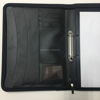 Carpeta de archivos con cremallera de Compendio A4 portátil personalizada, bolsillo para documentos de cuero PU, bolsa y cartera con patrón del proveedor de China