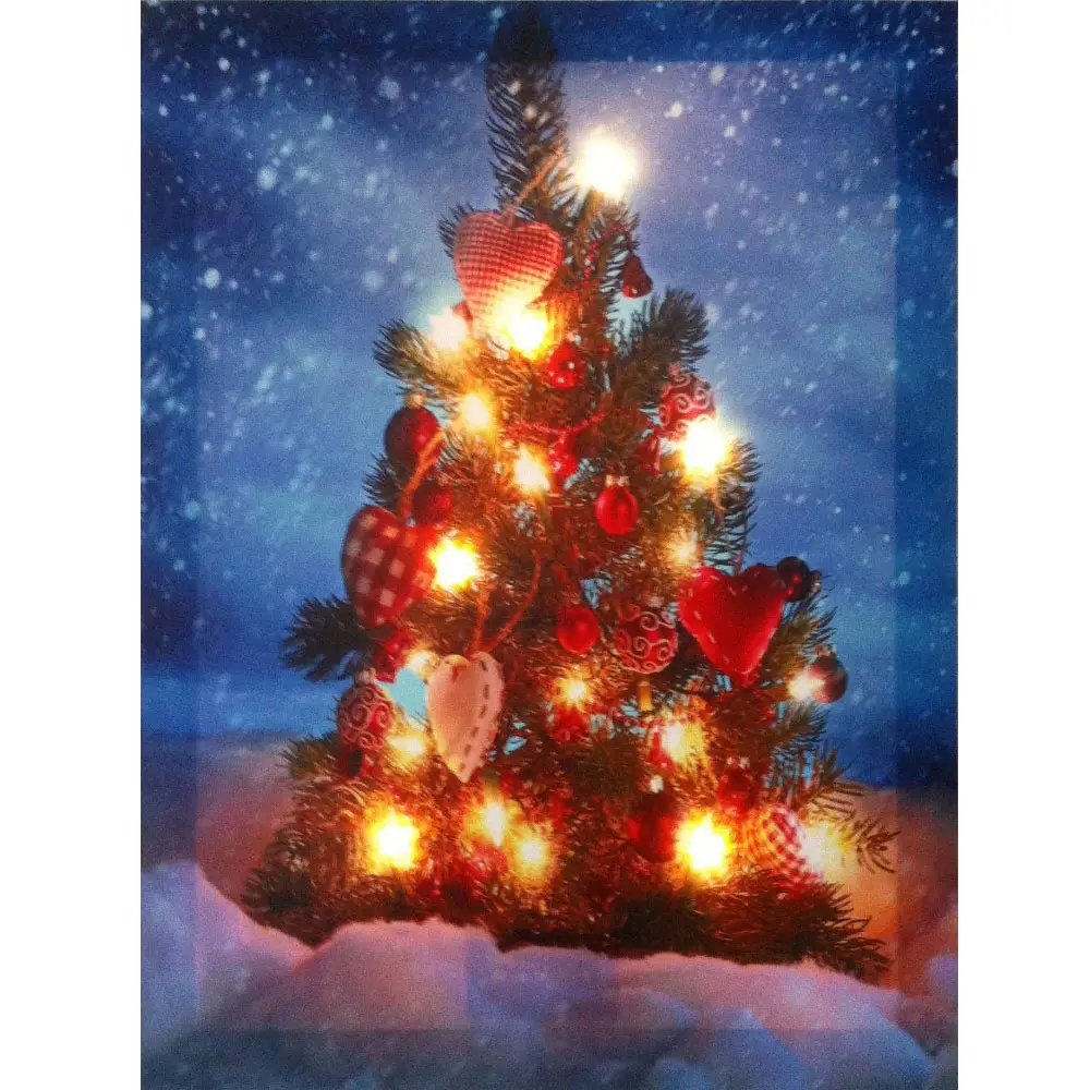 CE Certified latest winter landscape paintings with leds light for holiday gift cheap china wholesale