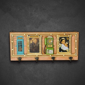 Retro decorazione della parete cornice per foto <span class=keywords><strong>Vintage</strong></span> in metallo artigianale fatto a mano cornice per foto <span class=keywords><strong>Vintage</strong></span> con ganci 4 pezzi per la decorazione domestica - Product Image 5