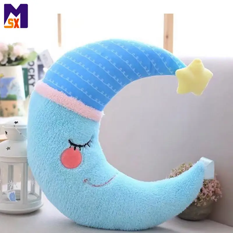 Venta caliente 2018 diseño personalizado Luna suave relleno almohada peluche juguete luna