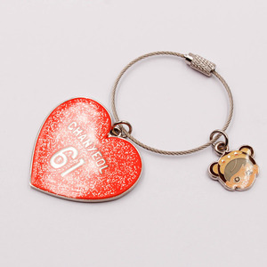 Lưu Niệm Ngôi Sao Hàn Quốc EXO Kim Loại Chanyeol Long Lanh Màu Đỏ Hình Trái Tim Với Lớp Phủ Epoxy Wirerope Keychain - Product Image 4