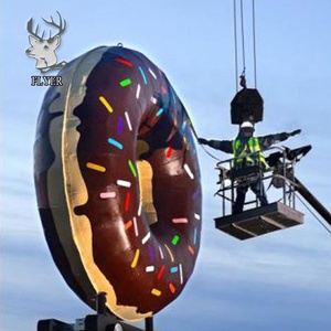 Modelo de Comida <span class=keywords><strong>Gigante</strong></span> Hecho a <span class=keywords><strong>Mano</strong></span>, Estatua de Donut de Fibra de Vidrio para Decoración de Tiendas al Aire Libre - Product Image 4