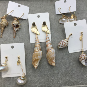 Xus NYU-<span class=keywords><strong>pendientes</strong></span> de conchas geométricas personalizadas, <span class=keywords><strong>pendientes</strong></span> de conchas de perlas - Product Image 1