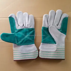 DOBLE PALMA SPLIT CUERO GUANTE DE TRABAJO soldadura hombres seguridad JARDÍN guantes de construcción - Product Image 4