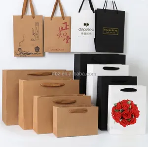 Custom cheap Christmas Kraft Paper Gift Bag For Jewelry With Logo Handbag Shape Euro Tote Luxury Paper Bag With Logo