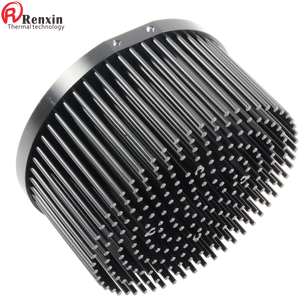 Disipador de calor personalizado de forja en frío al mejor precio extrusora de aluminio Vero 29 disipador de calor de aleta de PIN redondo disipadores de calor negros de aluminio de 130mm - Product Image 5