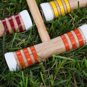 Ensemble <span class=keywords><strong>de</strong></span> <span class=keywords><strong>croquet</strong></span> en bois vintage pour 6 joueurs avec chariot <span class=keywords><strong>de</strong></span> transport - Product Image 3
