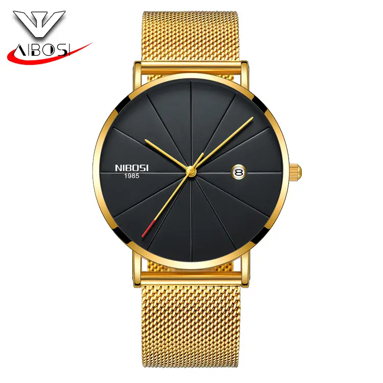 NIBOSI — montre-bracelet Ultra fine pour hommes, marque de luxe, en or 2321, livraison à domicile, nouvelle collection 2321