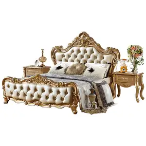 Hot koop antieke franse stijl slaapkamer houten bed