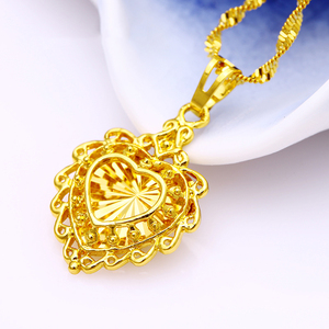 Perhiasan Kostum Liontin Kalung Hati Emas untuk Wanita, Liontin Perhiasan - Product Image 1