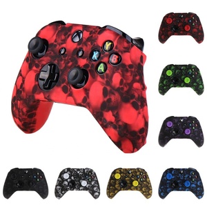 Camouflage transfert d'eau impression crâne Silicone couverture peau étui pour Microsoft Xbox <span class=keywords><strong>One</strong></span> <span class=keywords><strong>X</strong></span> & Xbox <span class=keywords><strong>One</strong></span> S contrôleur étui en silicone - Product Image 1