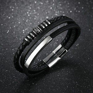 Marlary bracciale in pelle intrecciata con gioielli da uomo personalizzati alla moda con chiusura magnetica negozio di <span class=keywords><strong>bracciali</strong></span> in pelle da uomo - Product Image 2