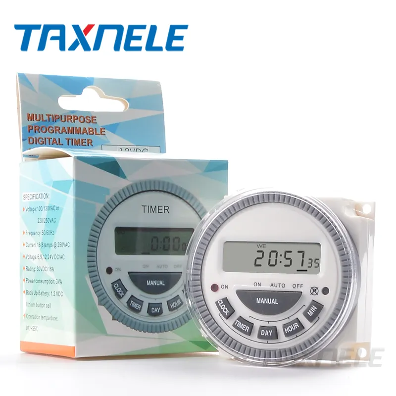 Digitaler Timer-Schalter TM619 AC220V 16A Wöchentlich programmier bares Zeit schalt relais LCD-Timer Stunden minuten zählung