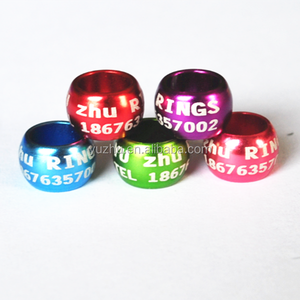 Zwarte CNC-gefreesde aluminium O-ring metalen vogelidentificatiepootring 8mm 0,7g milieuvriendelijk voor duivenpootband - Product Image 1