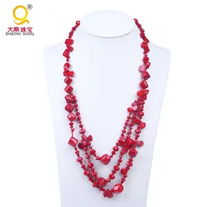 Red Coral Irregular Stone Necklace making Strand