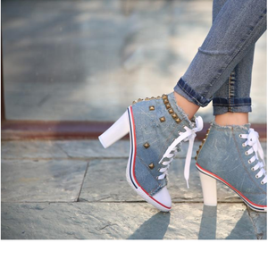 Popolari <span class=keywords><strong>Sneakers</strong></span> Sportive con <span class=keywords><strong>Tacco</strong></span> <span class=keywords><strong>Alto</strong></span> in Tela per Donne - Product Image 5