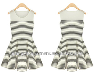 llegada de fábrica de la moda de verano casual breve de primavera de la marina tira algodón jersey corto calle vestidos - Product Image 1