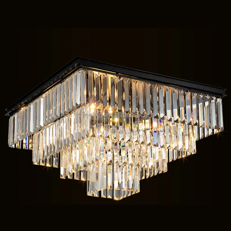 Luxury K9 crystal gold chandelier hotel loby hanging pendant lights living room ceiling lamps kitchen wholesale