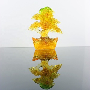 Vivo arte chino artesanía 82*70*65mm de vidrio artesanal de <span class=keywords><strong>la</strong></span> <span class=keywords><strong>suerte</strong></span> de cristal árbol escultura - Product Image 2