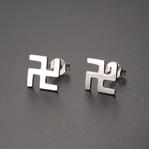 Chengfen Cheap Fashion Gold Silver Black Stainless Steel Screw Back Earrings Pure Titanium Earring