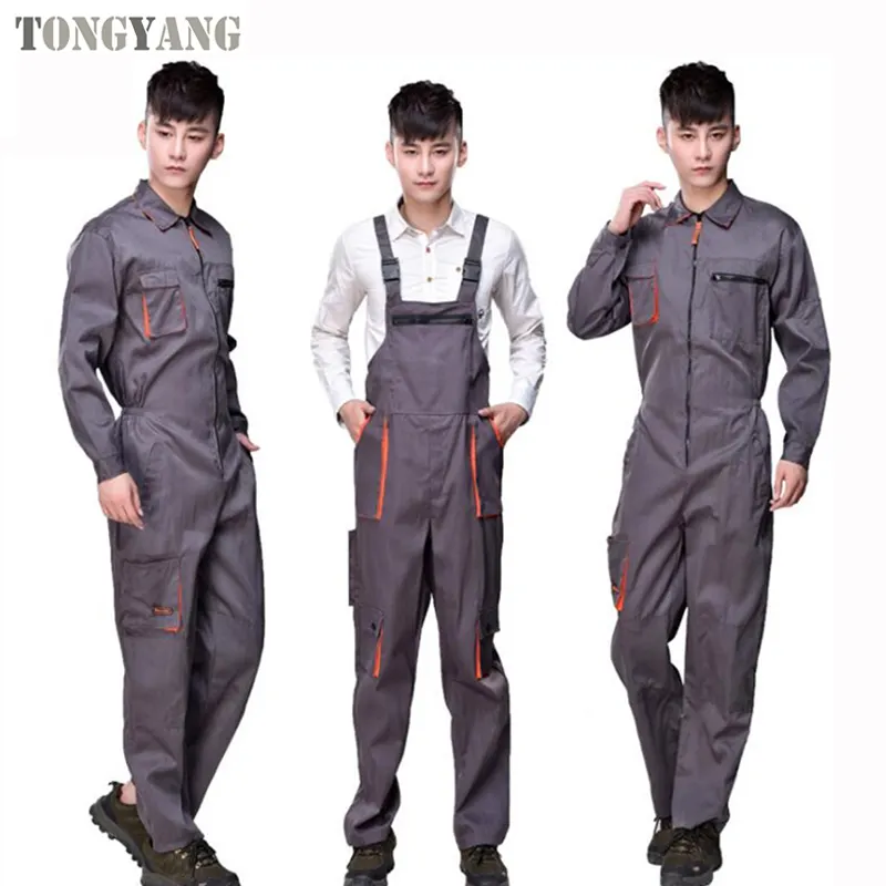 TONGYANG काम चौग़ा सुरक्षात्मक Coverall Repairman पट्टा Jumpsuits काम वर्दी प्लस आकार