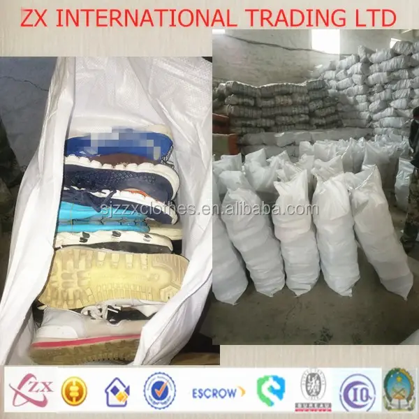 Kullanılan koşu ayakkabıları PVC ambalaj malzemesi balya ayakkabı kullanılmış kenya satılık
