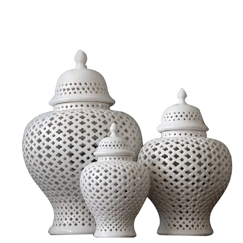 Vasi argento colore di lusso vaso antico vaso porcellana barattoli di zenzero fabbrica d'oro ceramica all'ingrosso moderna cucina domestica cinese 1 pz