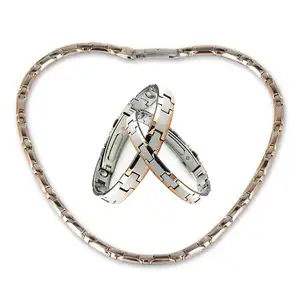 Energinox批发热卖日本珠宝镶嵌99.999% 纯锗磁性钨手链和钛项链