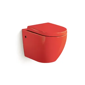 New fashion red wall mount sistem pembilasan hemat air toilet